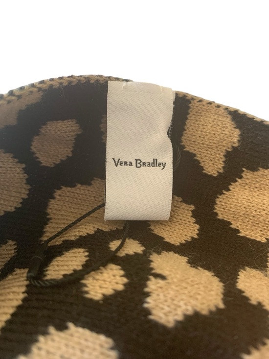 VERA BRADLEY NEW Leopard Cheetah Animal Print Black & Tan Scarf - Picture 3 of 6